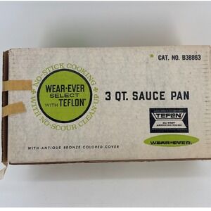 Wear-Ever Select Sauce Pan 3 Qt Bronze Non-Stick Teflon B38863 Vintage New